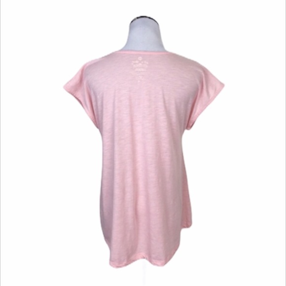 Pier 27 Cancun Graphic Relaxed Fit Anchor Print Cap Sleeve T Shirt Pink Medium - Picture 3 of 5